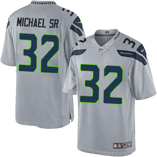 Men's Limited Christine Michael Sr Nike Jersey Grey Alternate - #32 NFL Seattle Seahawks